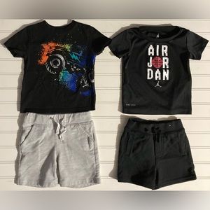 4 Piece Bundle of Baby Clothes size 12 months Short Sleeve Shirts and Shorts Set